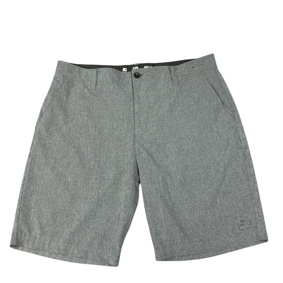 RVCA gray hybrid, flat front shorts, swim trunks, 34 - Picture 1 of 16